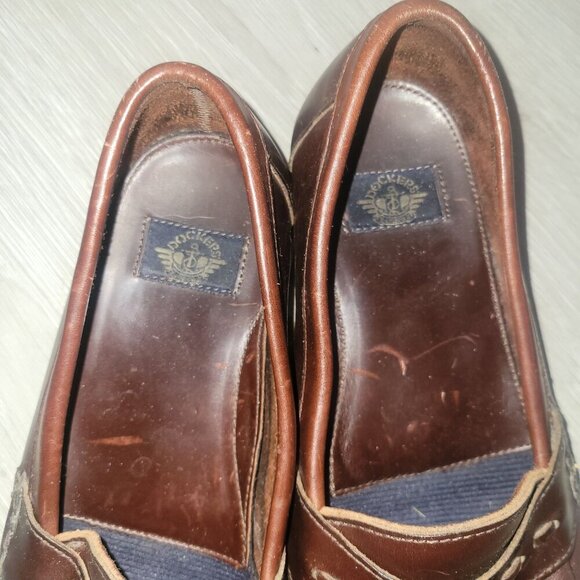 DOCKER'S Men's Leather Tassled Business Casual Slide Loafer 9 Career Formal Desi - Picture 6 of 8